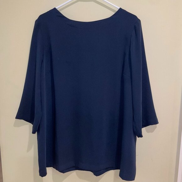 J.Jill Women's Wearever Collection Navy Blue Pullover Blouse Size L - Picture 7 of 7